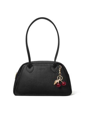 Bowler Shoulder Bag Vegan Leather Cherry Charm Medium Women